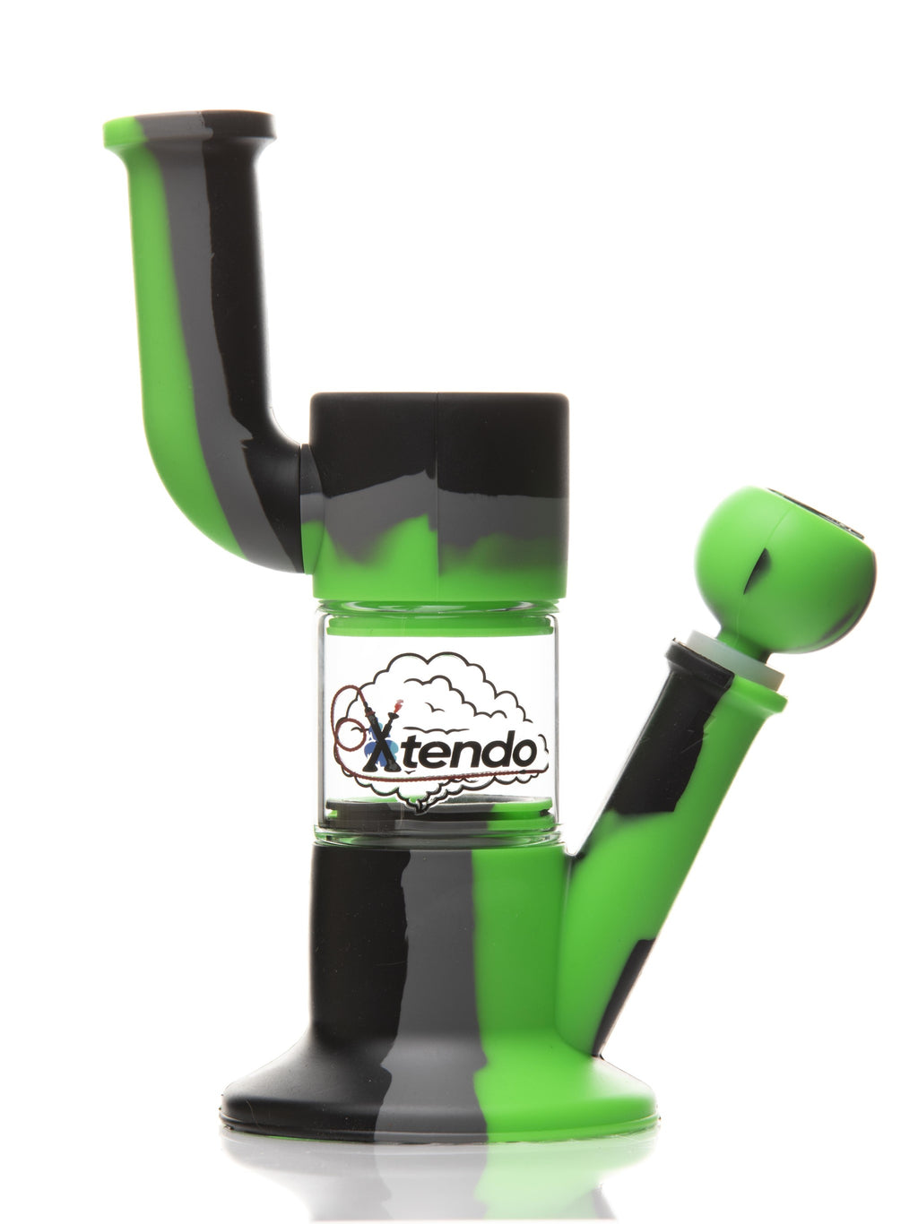 Xtendo GREEN Hybrid Complete Kit with Xtendo Adapter, Silicone/Glass Bowl, & Extendable Hose