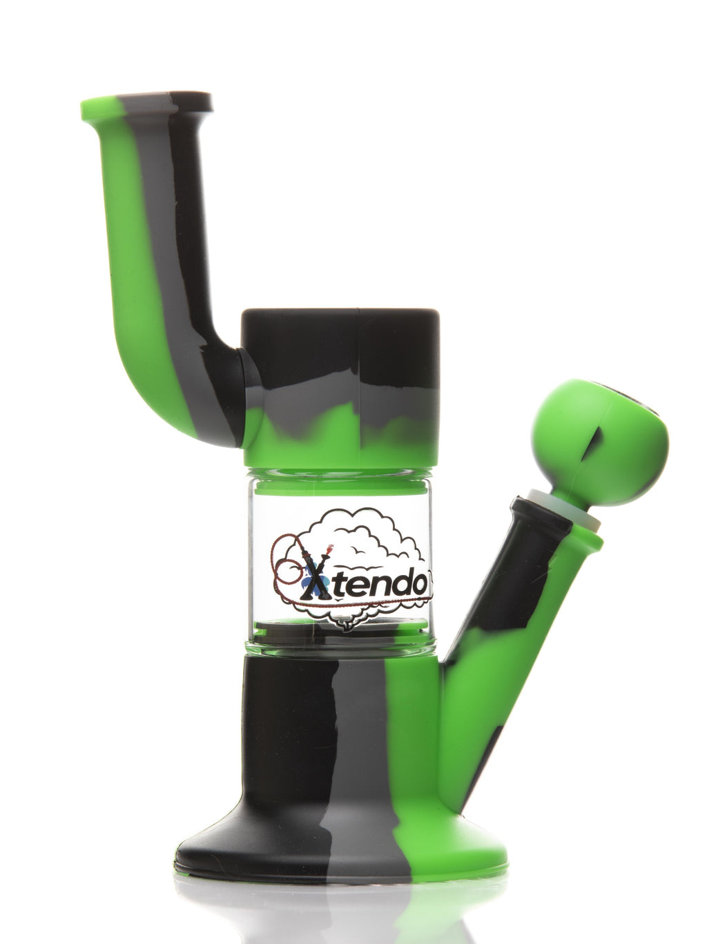 Xtendo GREEN Hybrid Complete Kit with Xtendo Adapter, Silicone/Glass Bowl, & Extendable Hose