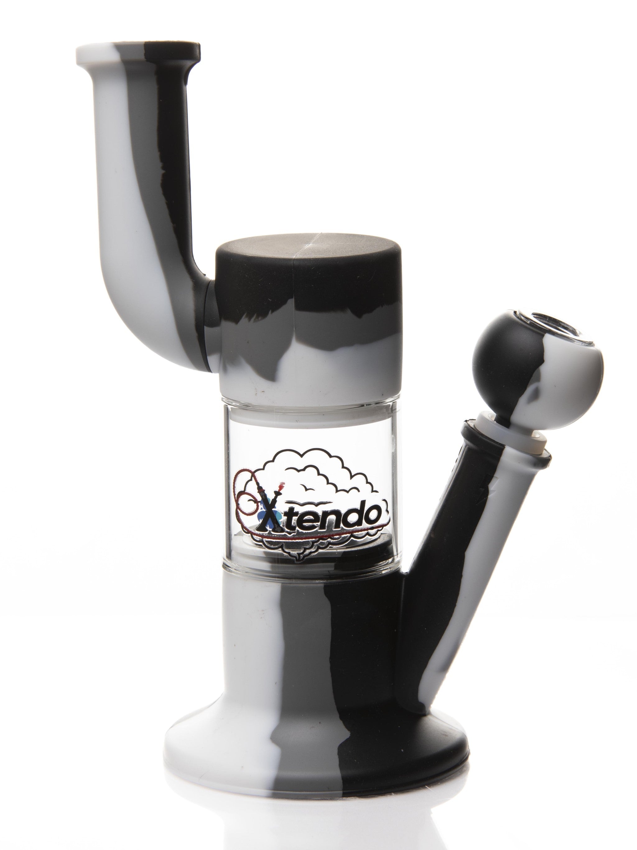 Xtendo WHITE Hybrid Complete Kit with Xtendo Adapter, Silicone/Glass Bowl, & Extendable Hose
