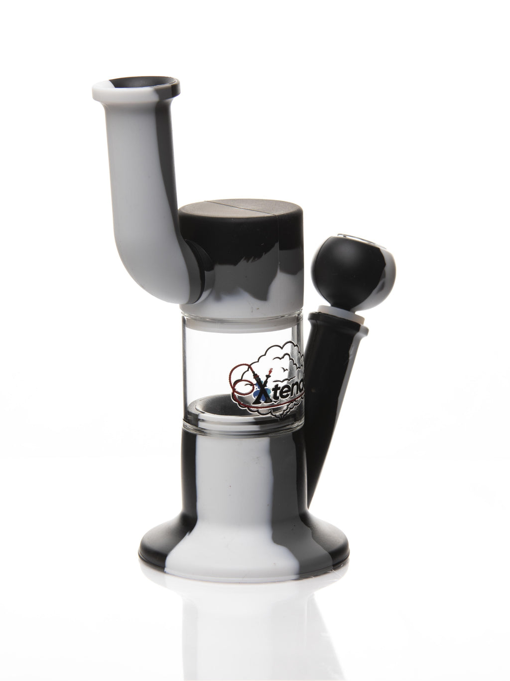 Xtendo WHITE Hybrid Complete Kit with Xtendo Adapter, Silicone/Glass Bowl, & Extendable Hose