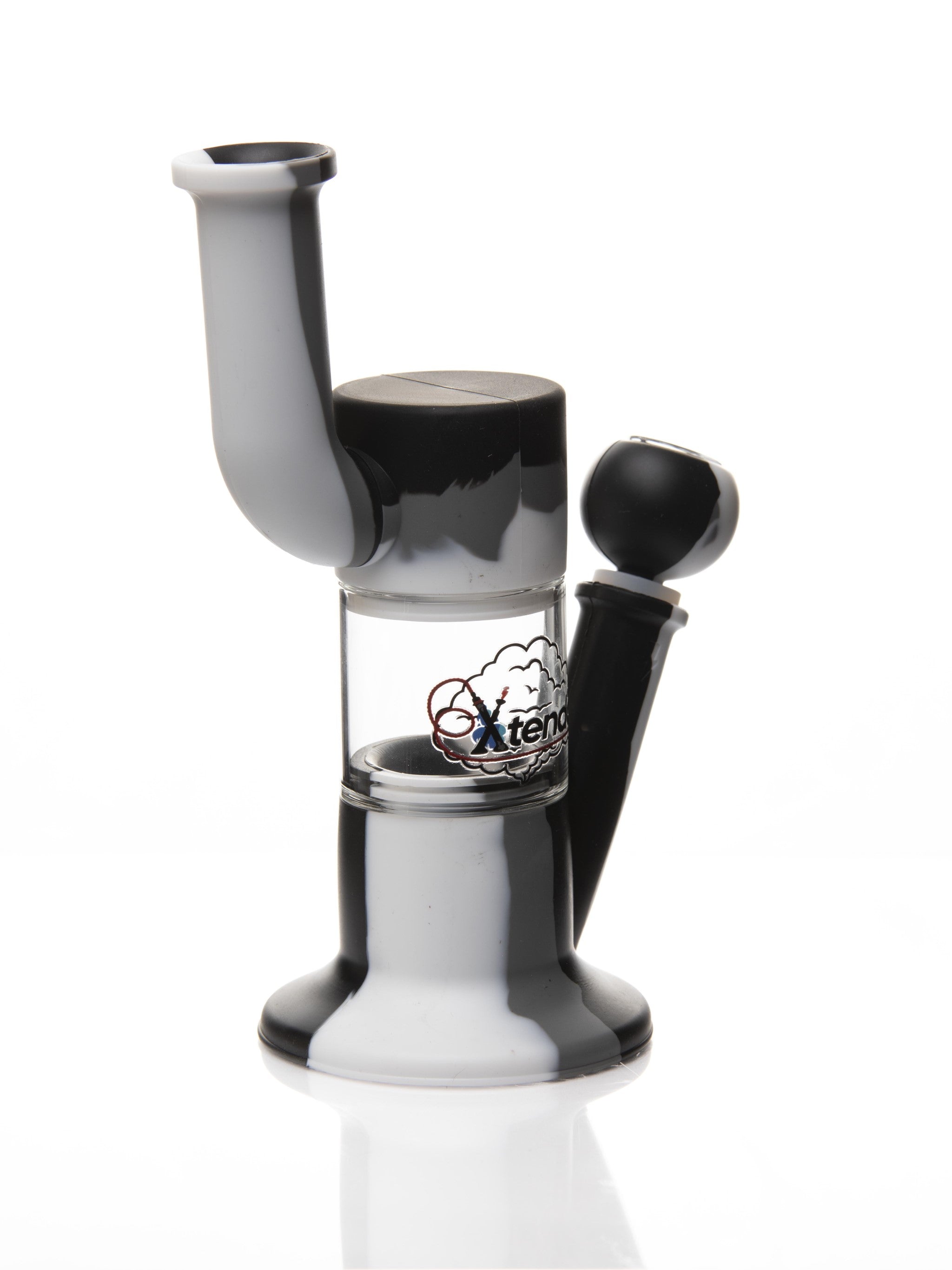 Xtendo WHITE Hybrid Complete Kit with Xtendo Adapter, Silicone/Glass Bowl, & Extendable Hose