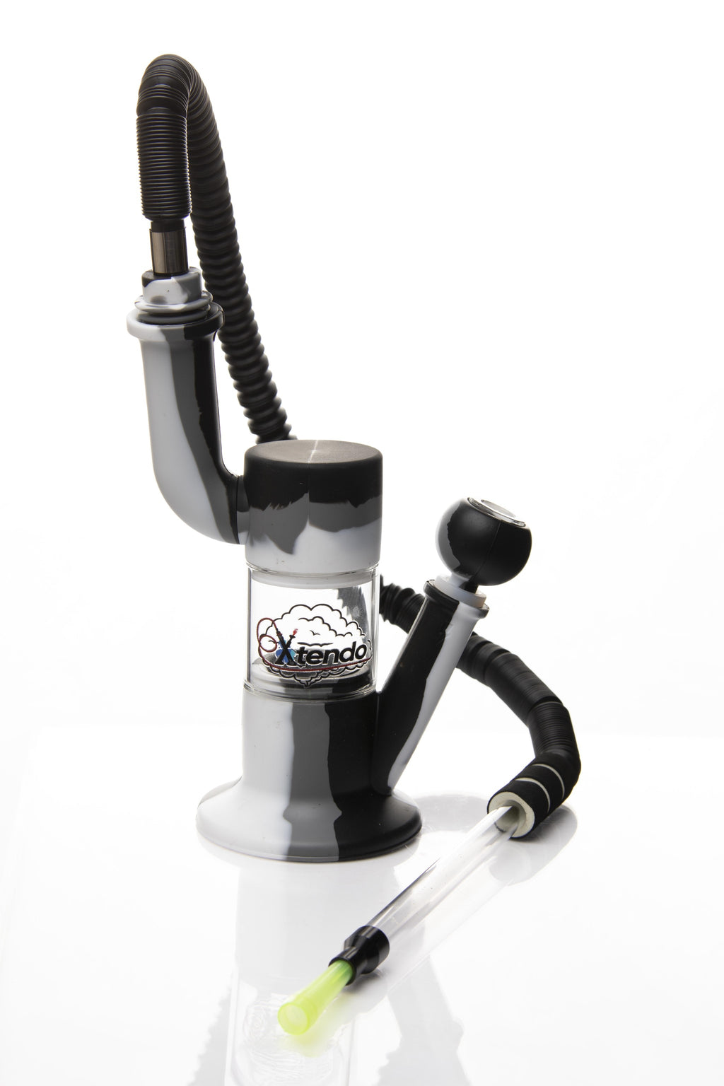 Xtendo WHITE Hybrid Complete Kit with Xtendo Adapter, Silicone/Glass Bowl, & Extendable Hose