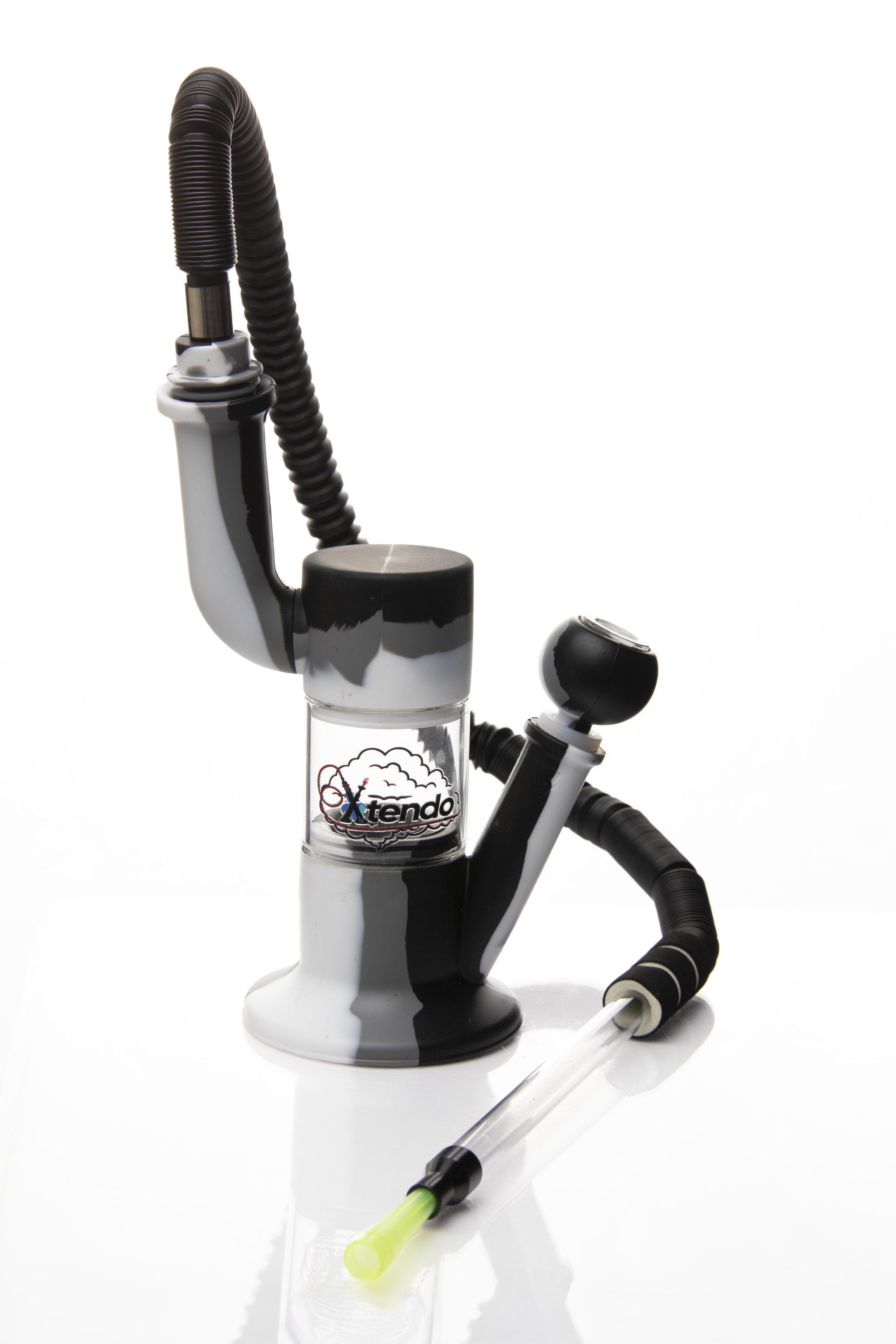 Xtendo WHITE Hybrid Complete Kit with Xtendo Adapter, Silicone/Glass Bowl, & Extendable Hose