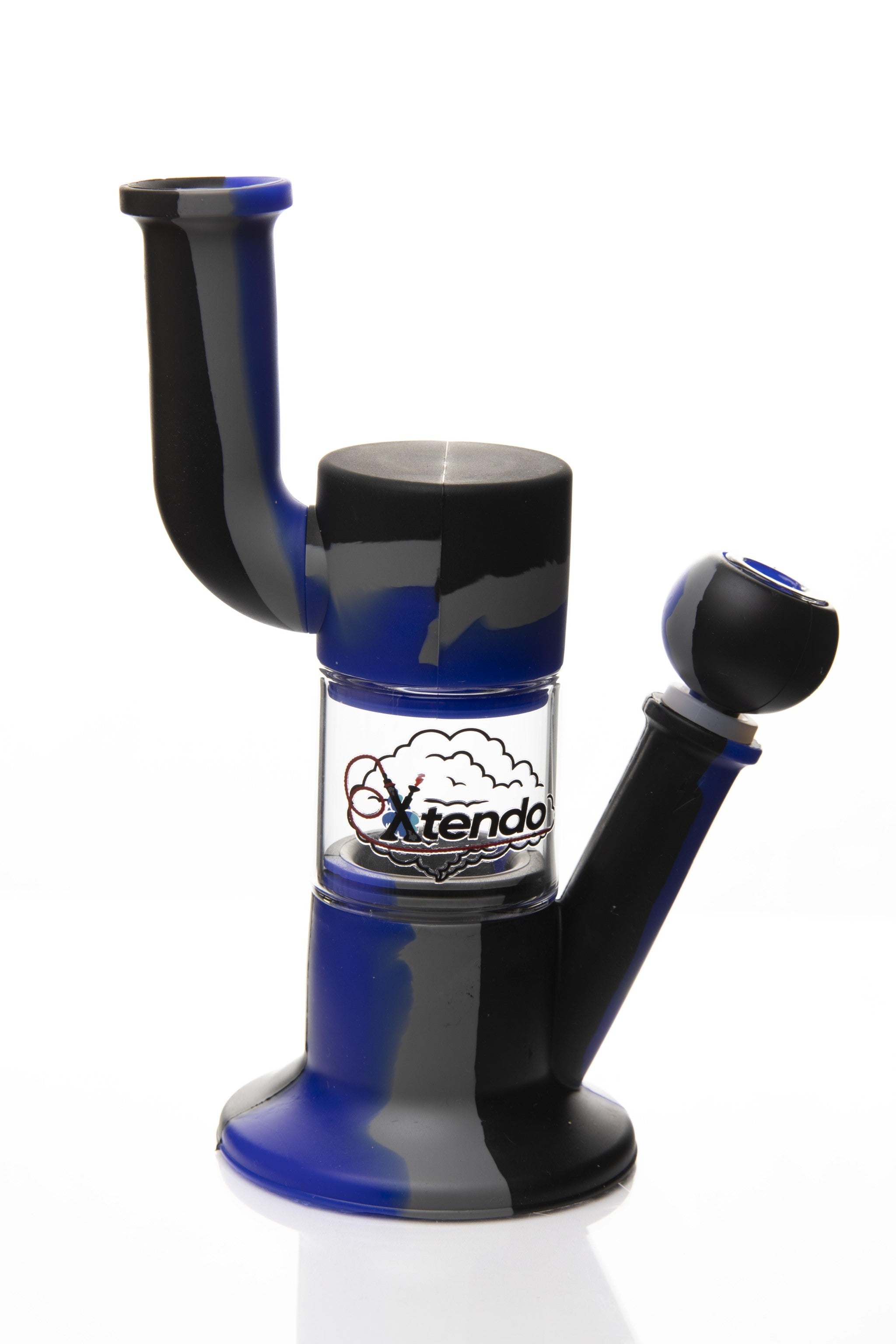 Xtendo BLUE Hybrid Complete Kit with Xtendo Adapter, Silicone/Glass Bowl, & Extendable Hose