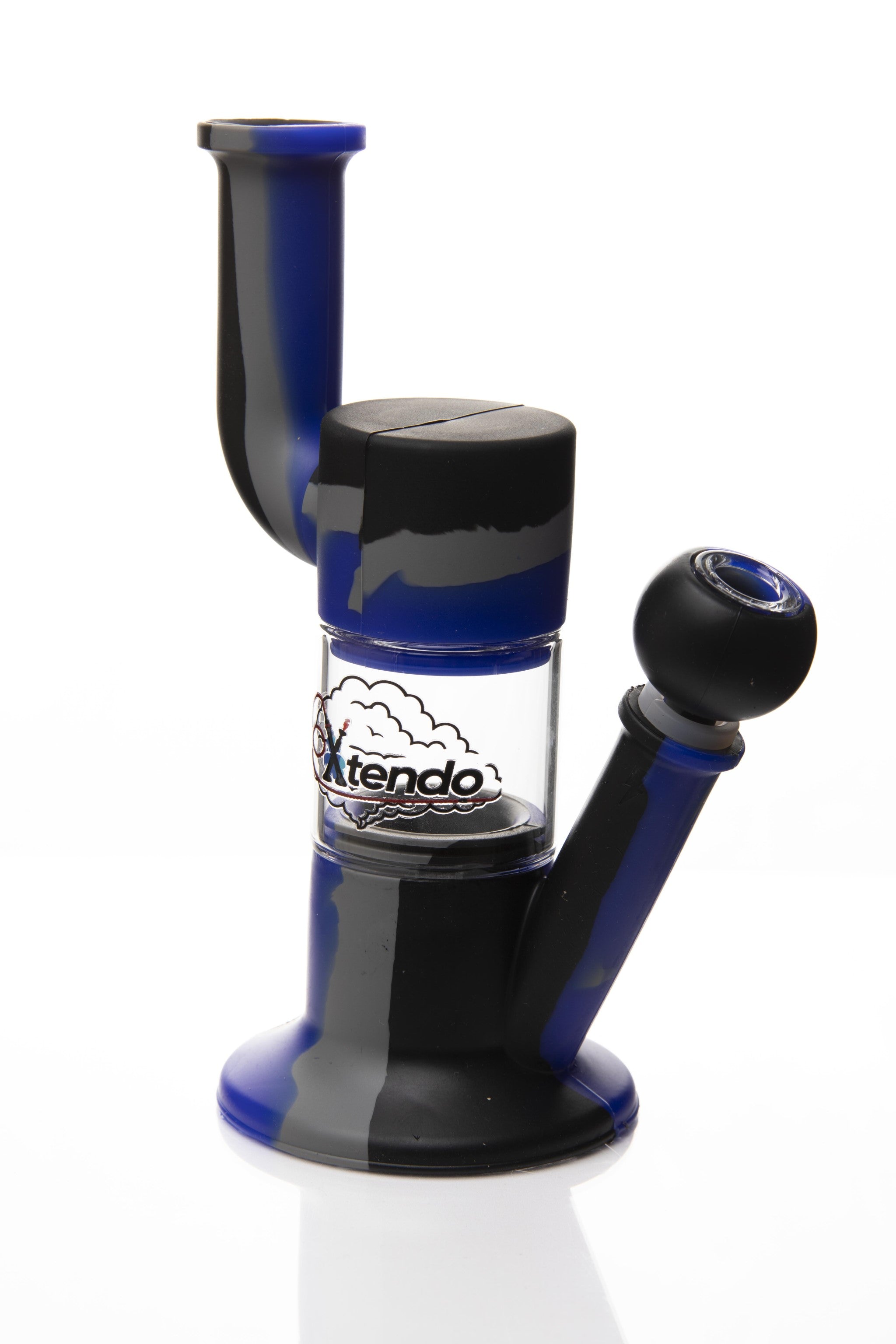 Xtendo BLUE Hybrid Complete Kit with Xtendo Adapter, Silicone/Glass Bowl, & Extendable Hose