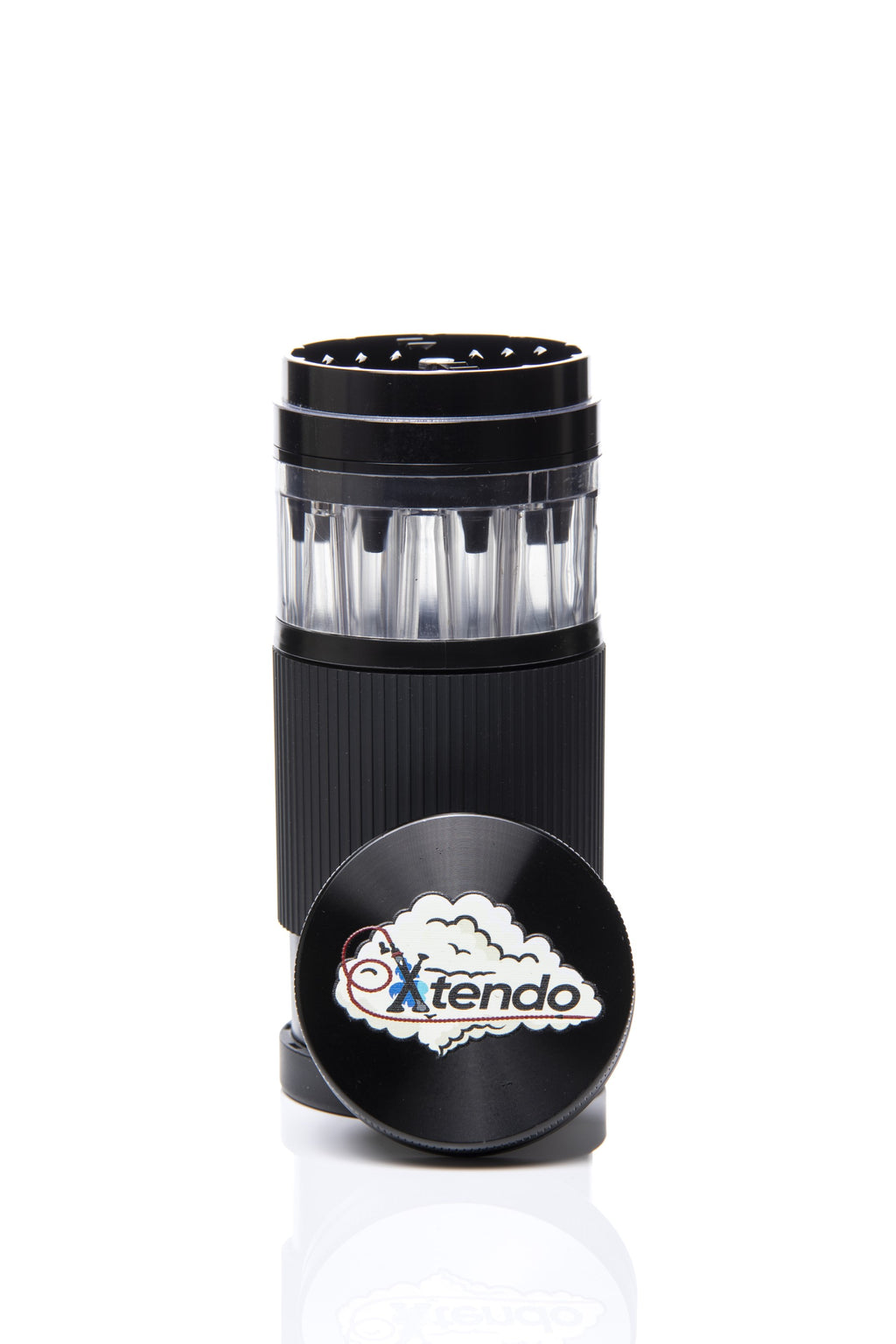Xtendo 3-in-1 Grinder Pre-Roll Shooter (BLACK) — Fill 8 Cones at Once with Precision