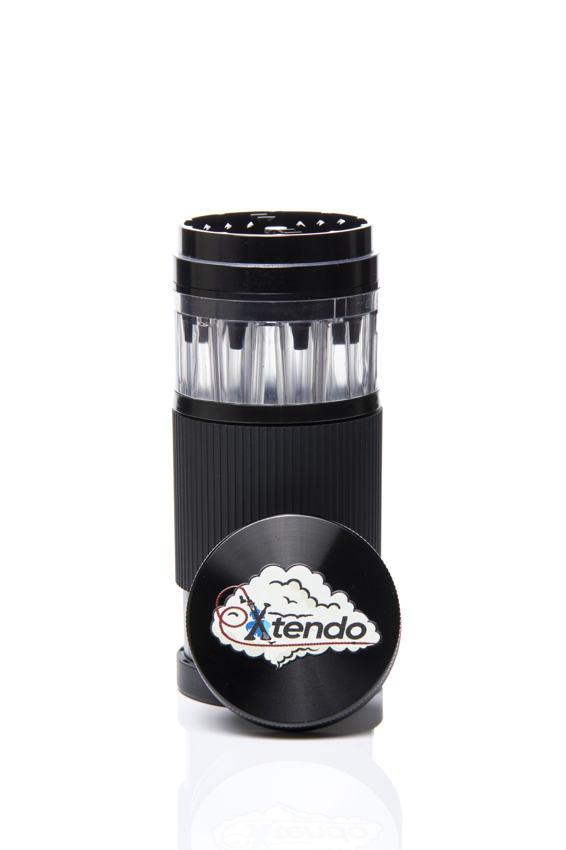 Xtendo 3-in-1 Grinder Pre-Roll Shooter (BLACK) — Fill 8 Cones at Once with Precision