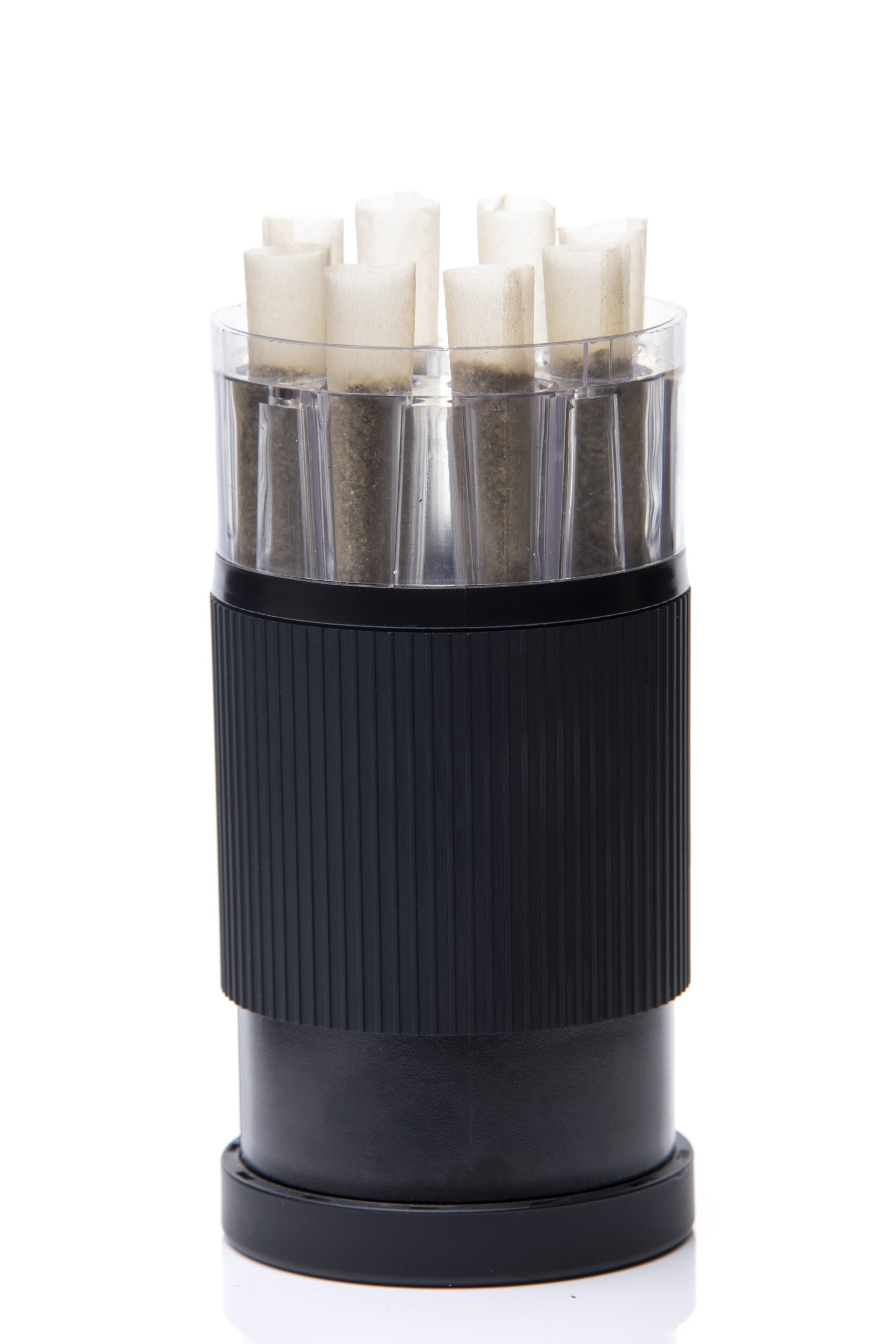 Xtendo 3-in-1 Grinder Pre-Roll Shooter (BLACK) — Fill 8 Cones at Once with Precision
