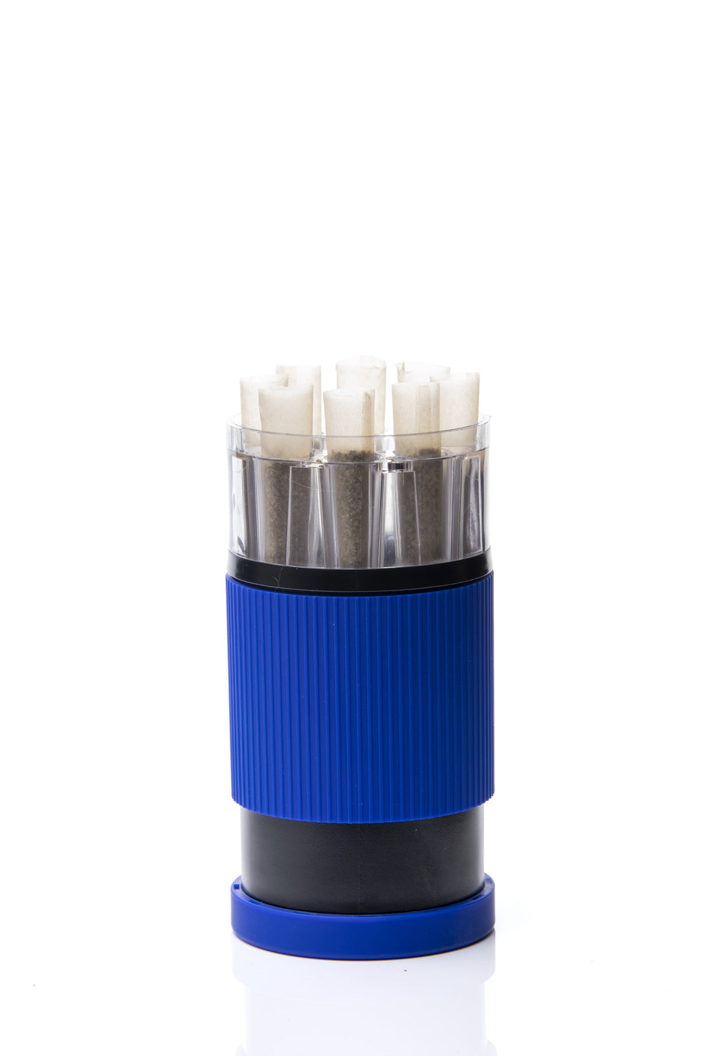 Xtendo 3-in-1 Grinder Pre-Roll Shooter (BLUE) — Fill 8 Cones at Once with Precision