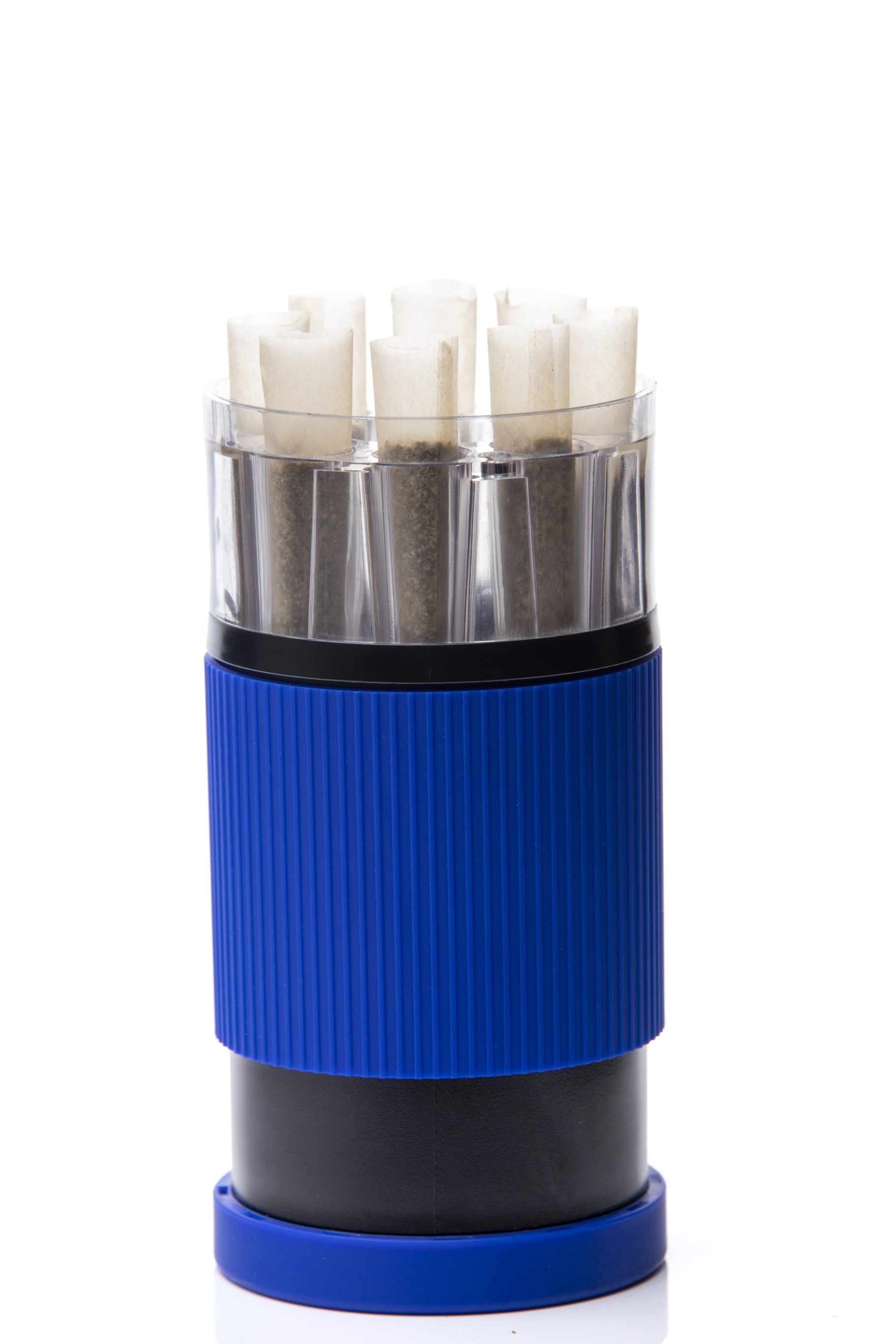 Xtendo 3-in-1 Grinder Pre-Roll Shooter (BLUE) — Fill 8 Cones at Once with Precision