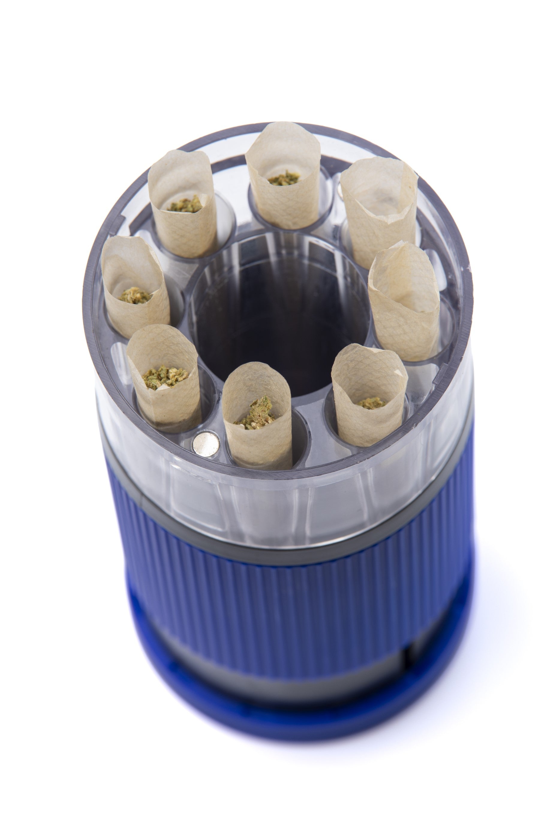 Xtendo 3-in-1 Grinder Pre-Roll Shooter (PURPLE) — Fill 8 Cones at Once with Precision