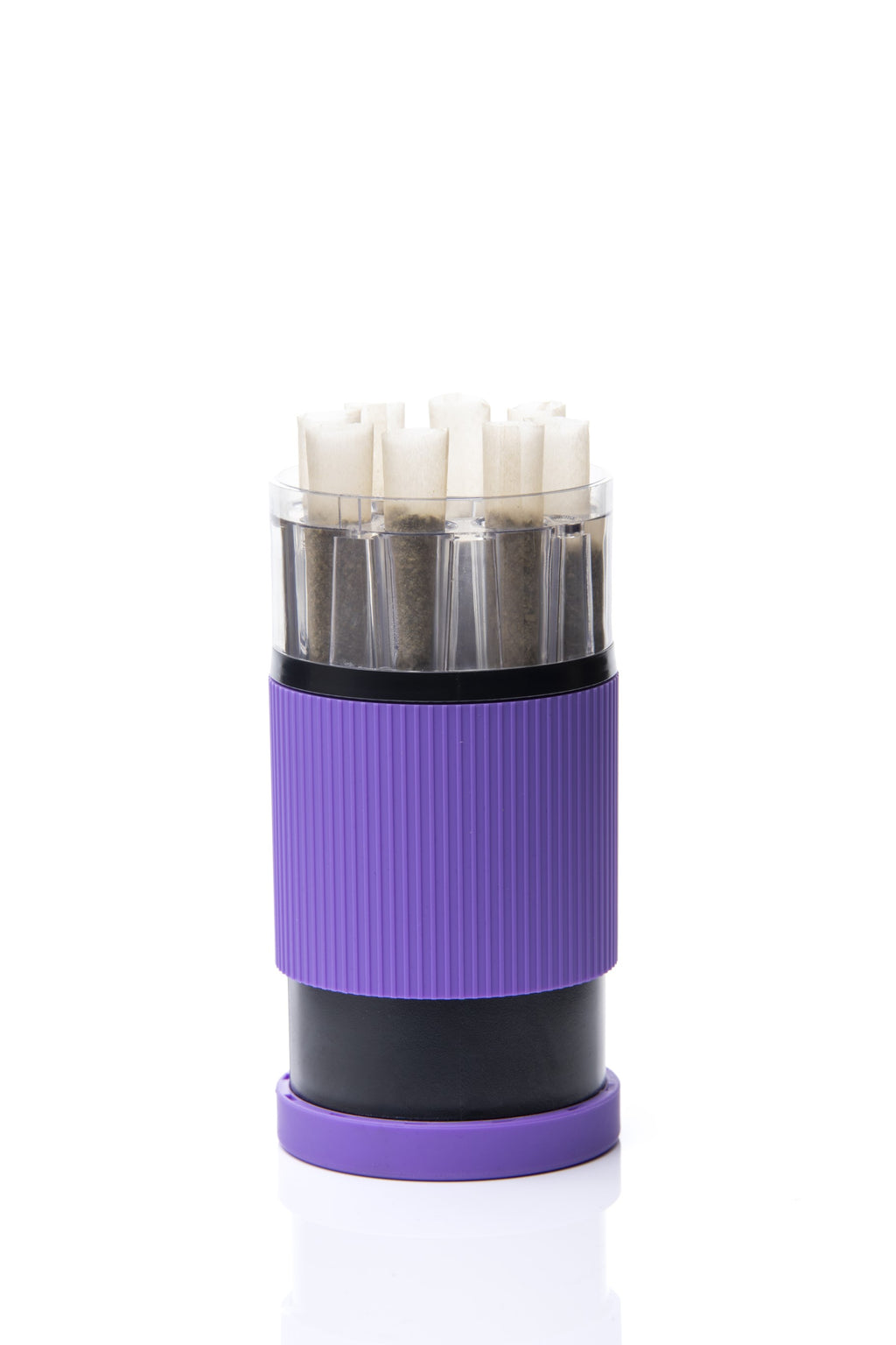 Xtendo 3-in-1 Grinder Pre-Roll Shooter (PURPLE) — Fill 8 Cones at Once with Precision