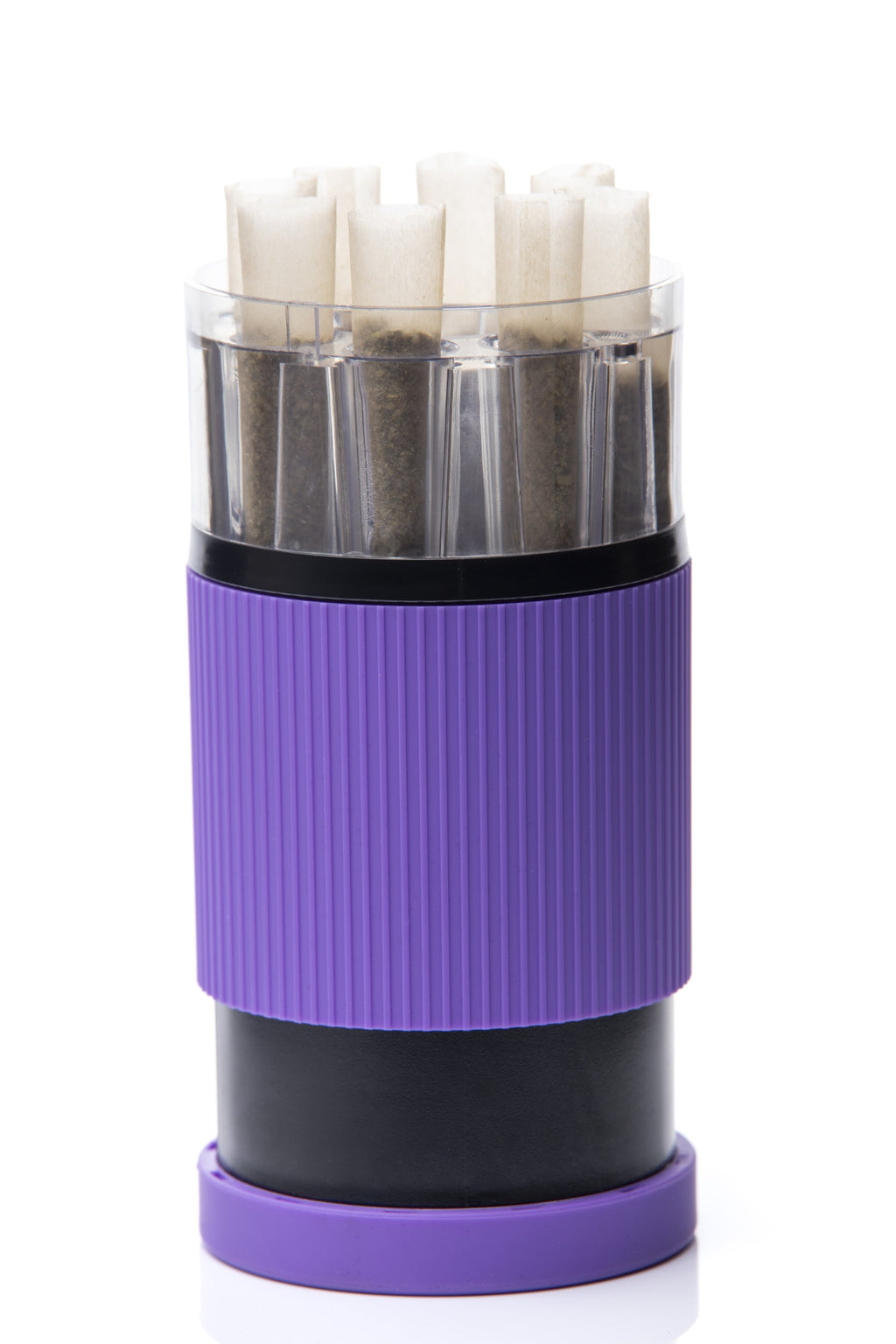 Xtendo 3-in-1 Grinder Pre-Roll Shooter (PURPLE) — Fill 8 Cones at Once with Precision