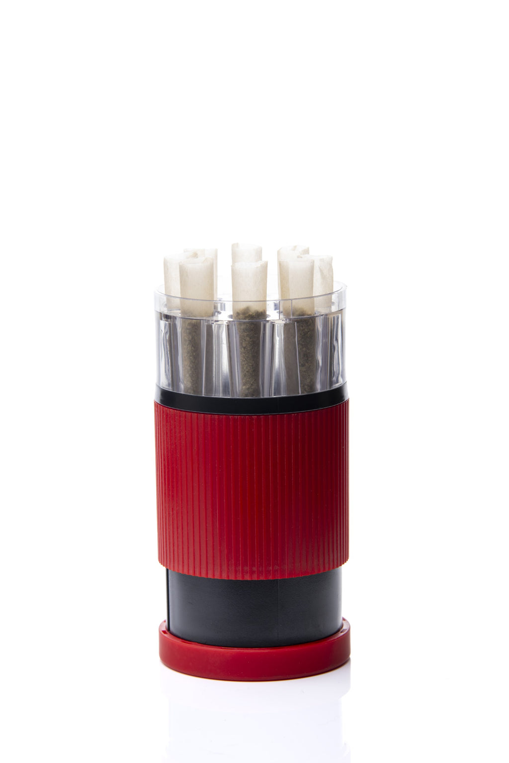 Xtendo 3-in-1 Grinder Pre-Roll Shooter (RED) — Fill 8 Cones at Once with Precision