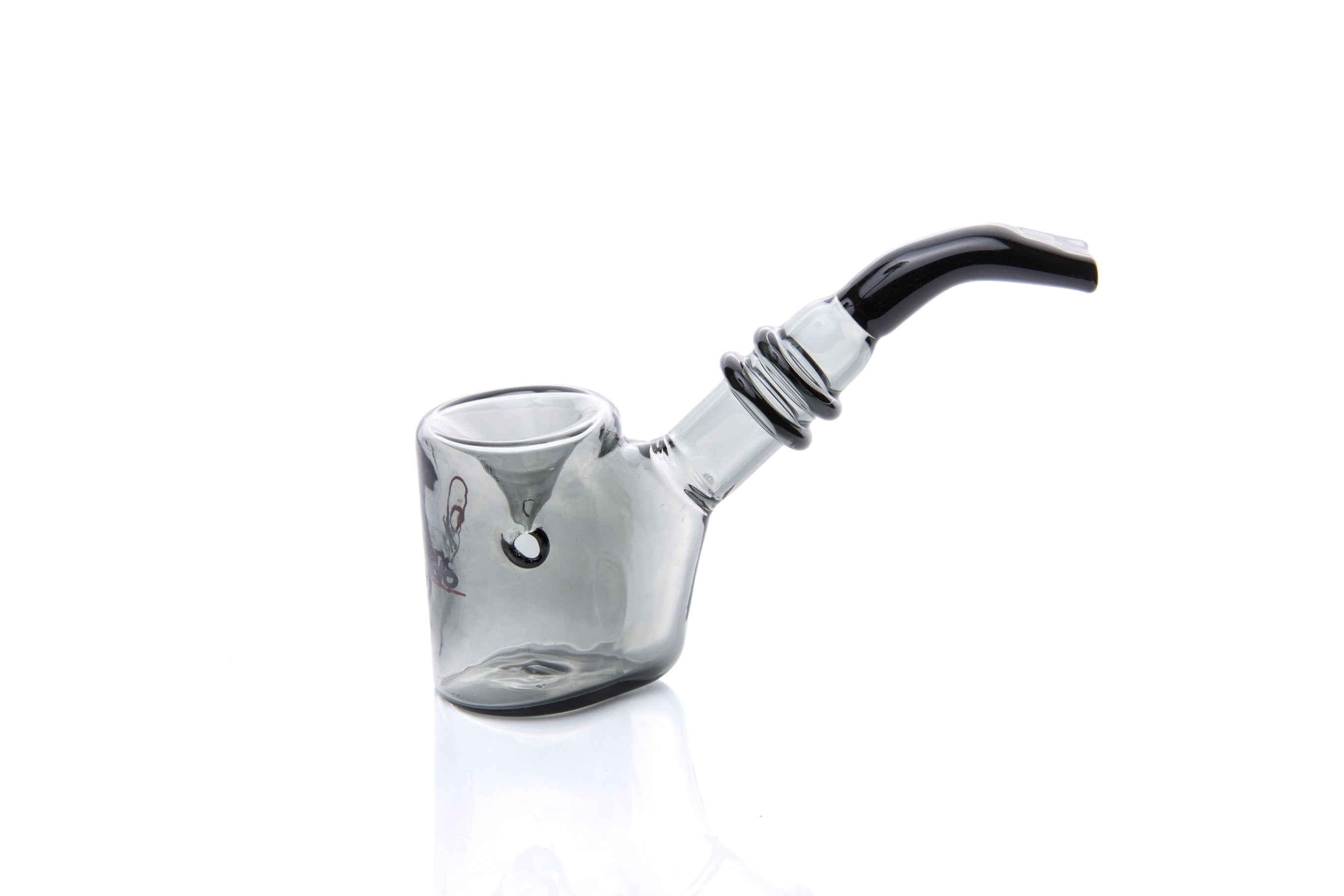 Xtendo Sherlock Glass Pipe (Black) — Classic Sitter Design with Ash-Catching Base