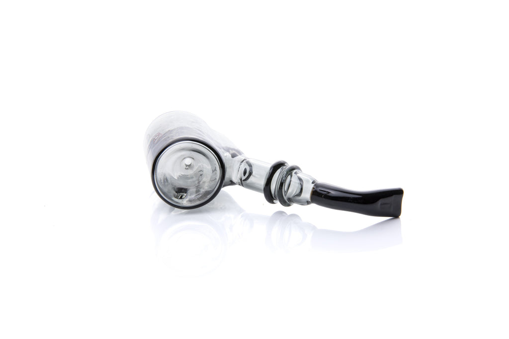Xtendo Sherlock Glass Pipe (Black) — Classic Sitter Design with Ash-Catching Base