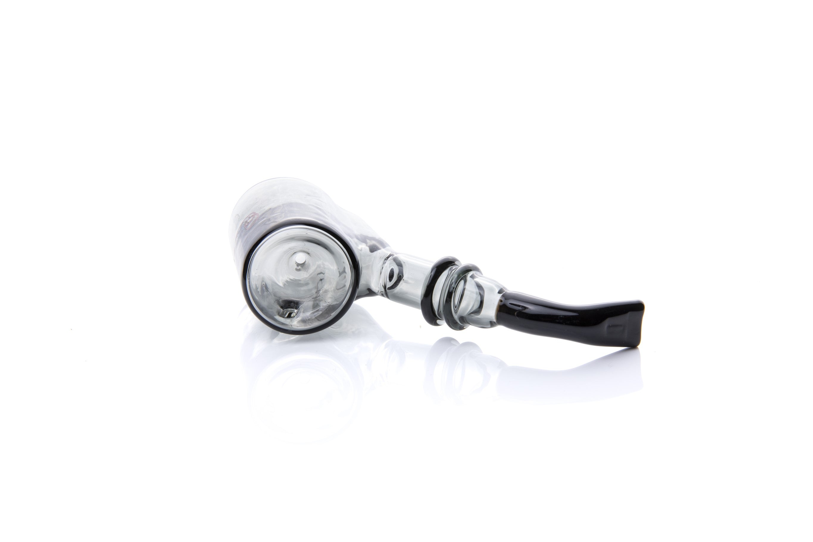 Xtendo Sherlock Glass Pipe (Black) — Classic Sitter Design with Ash-Catching Base
