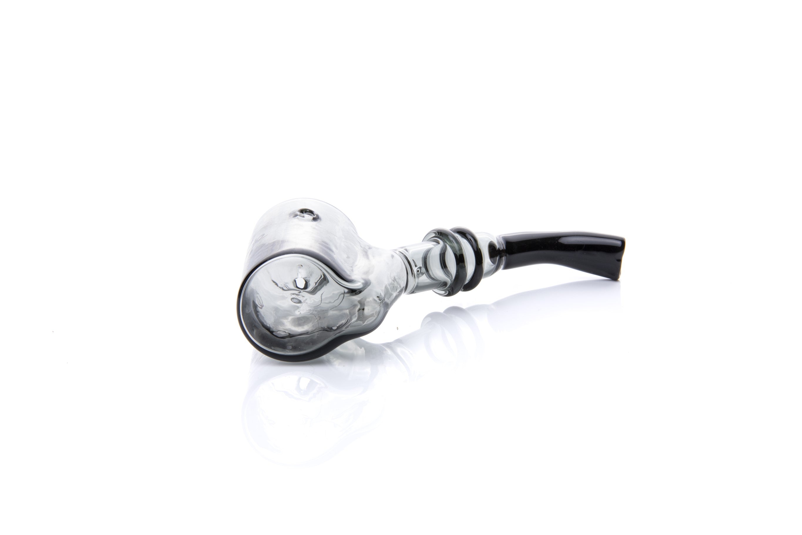 Xtendo Sherlock Glass Pipe (Black) — Classic Sitter Design with Ash-Catching Base