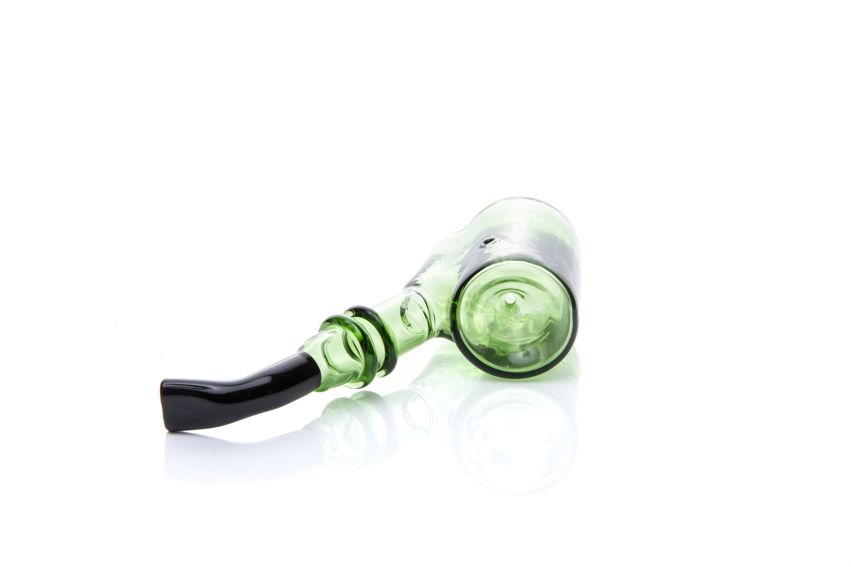 Xtendo Sherlock Glass Pipe (GREEN) — Classic Sitter Design with Ash-Catching Base