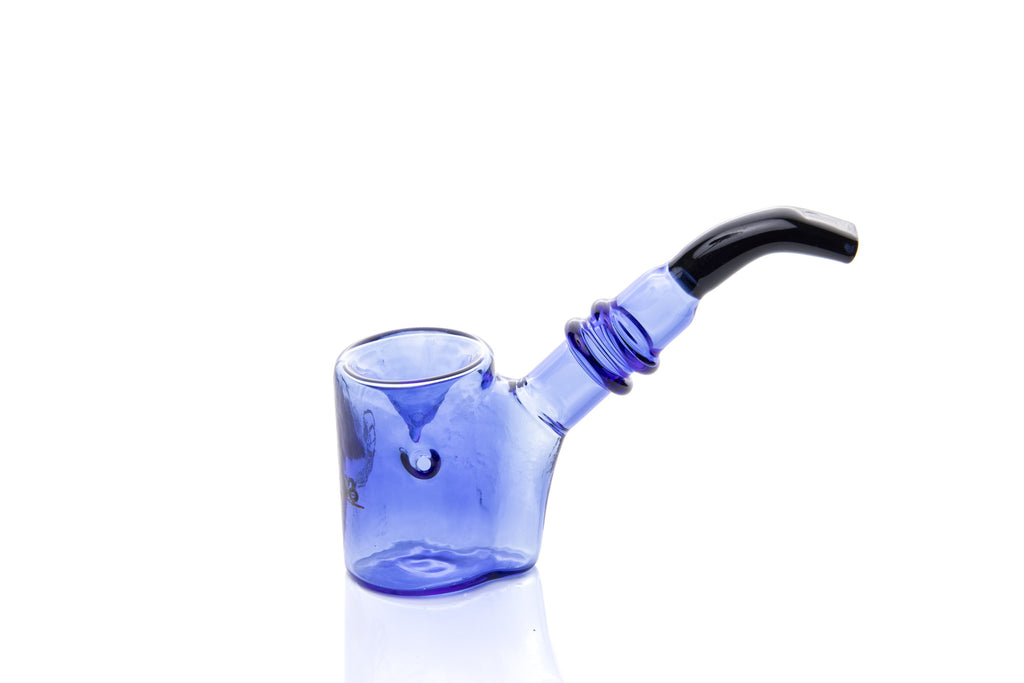 Xtendo Sherlock Glass Pipe (BLUE) — Classic Sitter Design with Ash-Catching Base