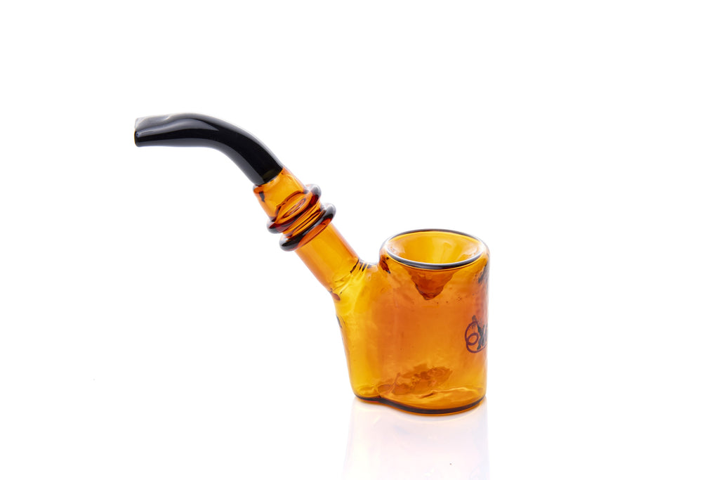 Xtendo Sherlock Glass Pipe (AMBER) — Classic Sitter Design with Ash-Catching Base