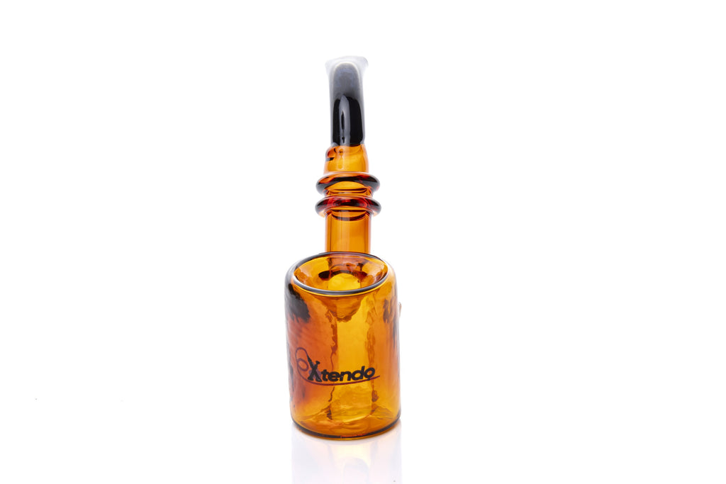 Xtendo Sherlock Glass Pipe (AMBER) — Classic Sitter Design with Ash-Catching Base