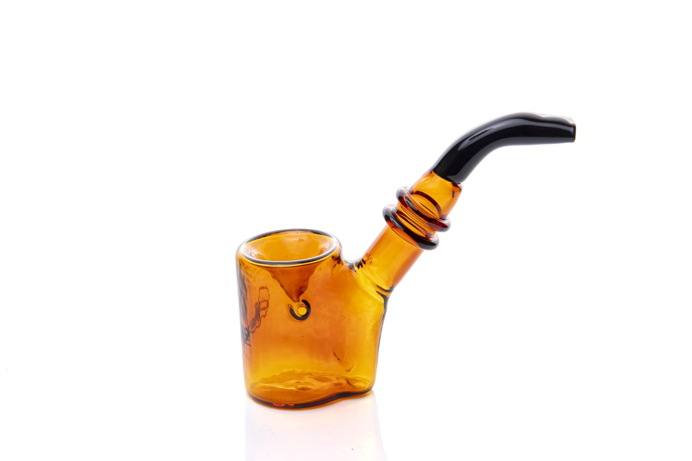 Xtendo Sherlock Glass Pipe (AMBER) — Classic Sitter Design with Ash-Catching Base