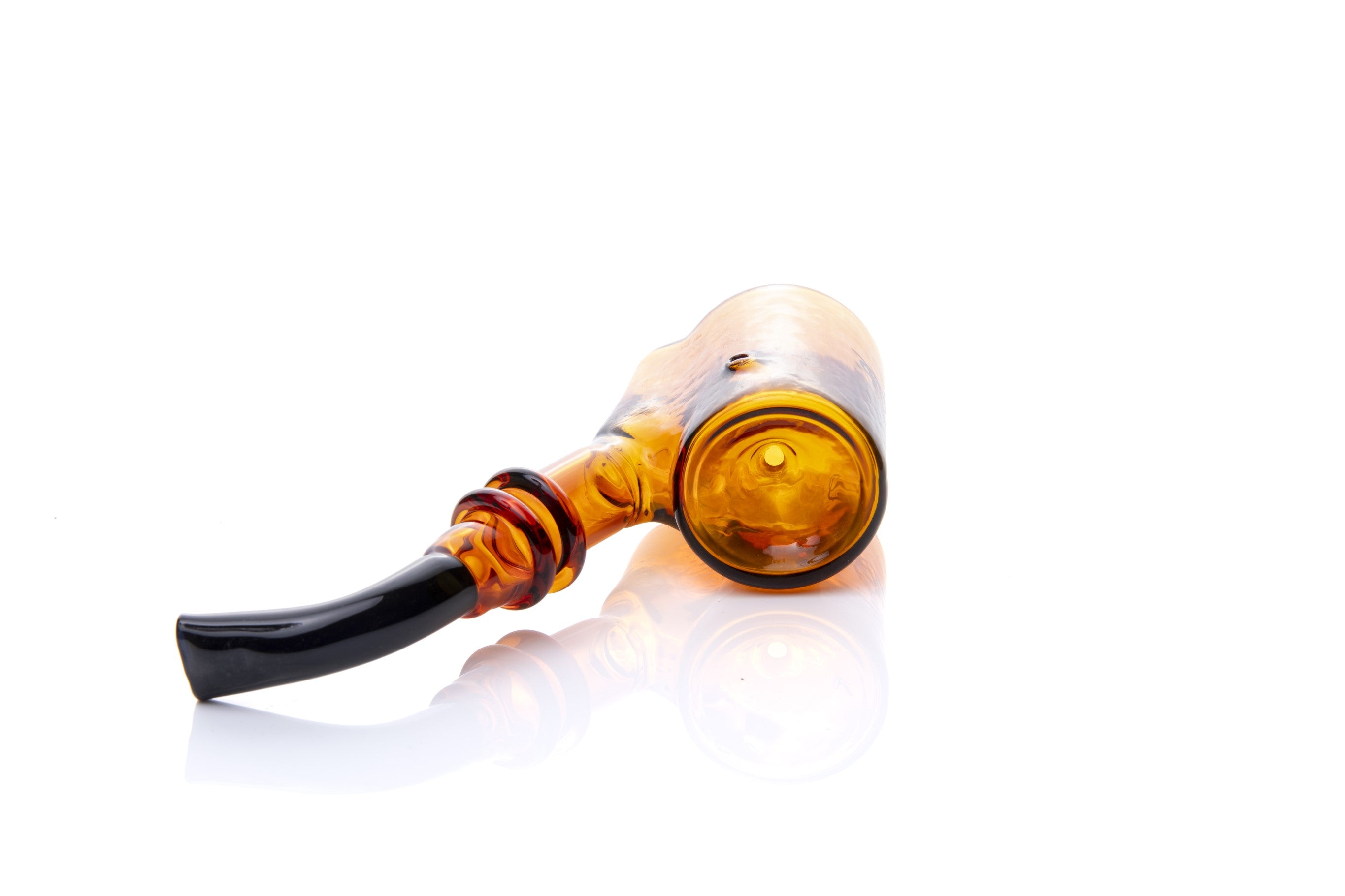 Xtendo Sherlock Glass Pipe (AMBER) — Classic Sitter Design with Ash-Catching Base